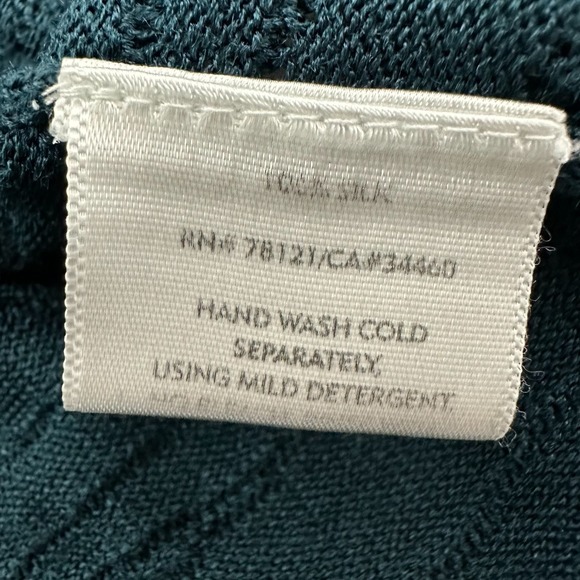 Eileen Fisher Silk Knit Round Neck Tank Sweater Top 3X Teal Textured - Picture 8 of 10